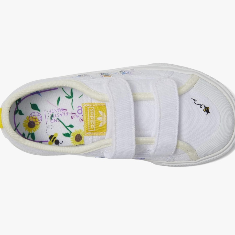 NEW Adidas Originals Nizza CF I Toddler Size10K White Flower/Bee/Stripe W/Bx $60 - Picture 5 of 10